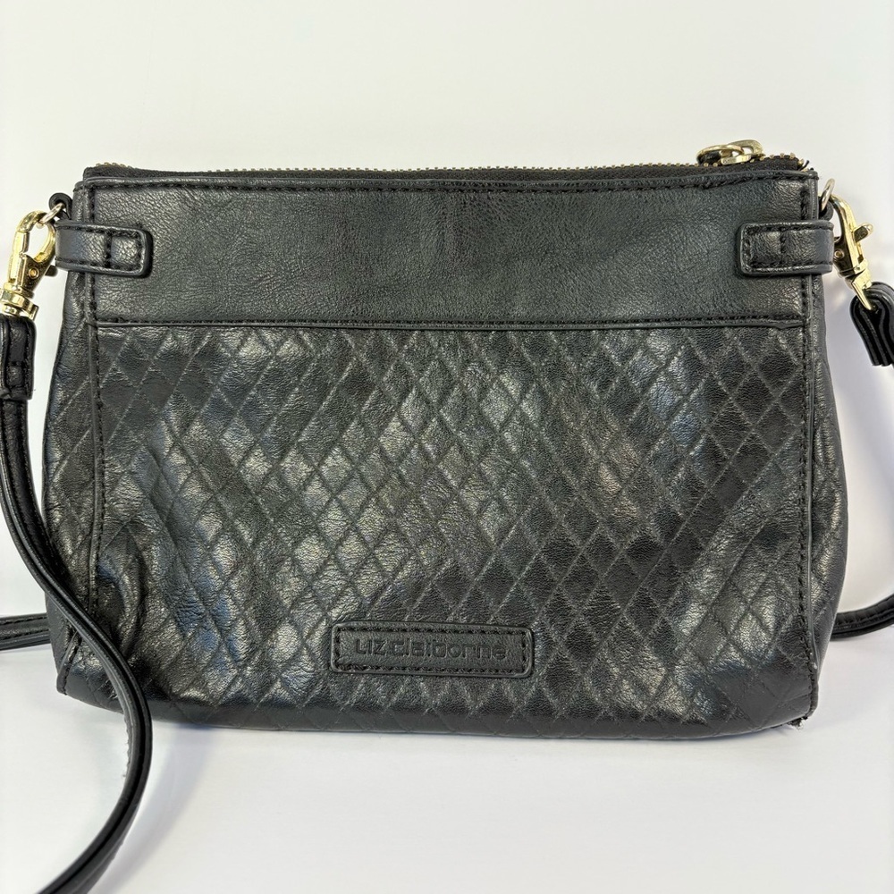 Quilted Geometric Black Crossbody Liz Claiborne Purse